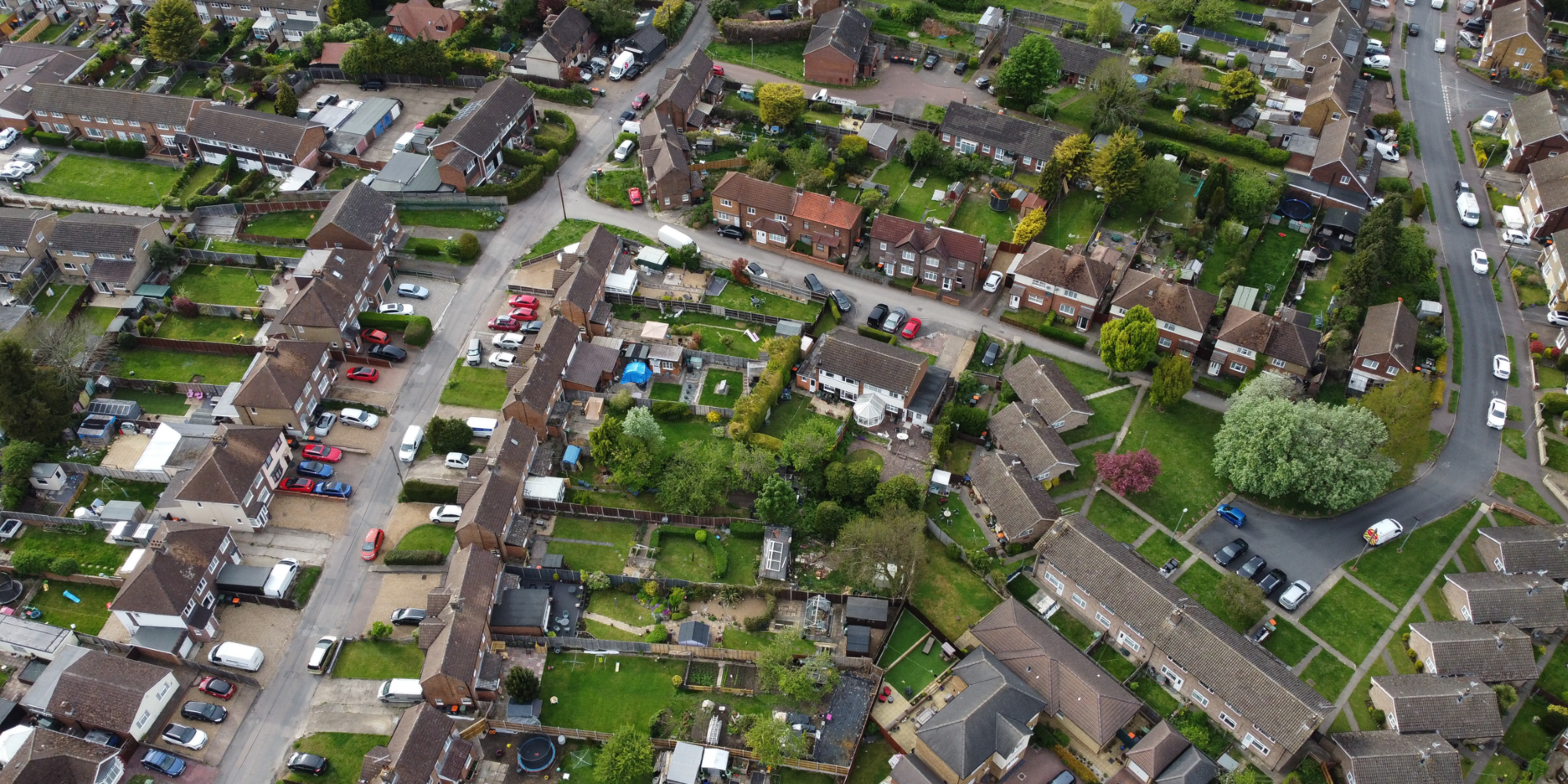 Aerial view of a town